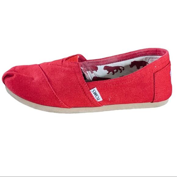 Toms shoes flats canvas red size 8 washable - Picture 6 of 6